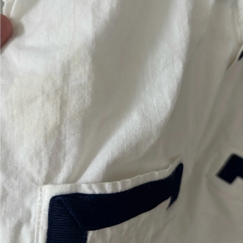 Vintage Baby 12M White Sailor Style Shirt with Navy Accents - Picture 4 of 4